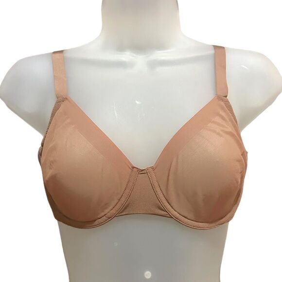 NWT SKIMS No Show Molded Unlined Demi Sheer Sexy Nude Lingerie Bra In Sienna - Picture 5 of 10